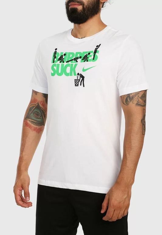 Camiseta Blanco-Verde-Negro Nike Burpees Suck